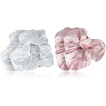 Brushworks Satin Scrunchies Pink & White gumičky do vlasů