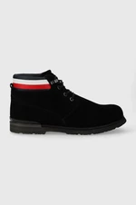 Semišové boty Tommy Hilfiger CORE HILFIGER SUEDE BOOT pánské, černá barva, FM0FM04800