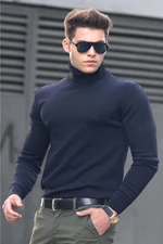 Madmext Navy Blue Turtleneck Sweater 4656