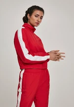 Women's short striped jacket with stopwatches red/wht