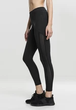 Women's Tech Mesh Stripe Leggings - Black