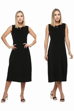 E2145 Dewberry Set of Two Women Dresses-BLACK-BLACK