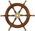 Sea-Club Steering Wheel wood with brass Center - o 60cm