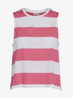 Pink-White Striped Tank Top Noisy May Hanna - Women