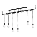 Čierne závesné svietidlo Nice Lamps Vakors, dĺžka 150 cm