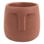 Hnedý keramický kvetináč PT LIVING Face, ø 12,5 cm