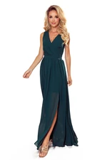 Long dress with neckline and Numoco tie