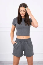 Cotton set with graphite shorts