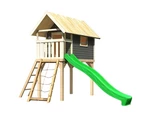 Dětská hrací věž se skluzavkou Dekorhome Zelená