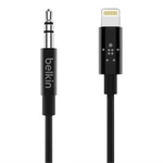 Kábel Belkin Lightning/3,5mm jack, 0,9m (AV10172bt03-BLK) čierny dátový kábel • Lightning • 3,5mm jack konektor • dĺžka 0,9 m