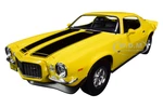 1971 Chevrolet Camaro Yellow with Black Stripes 1/18 Diecast Model Car by Maisto