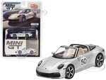 Porsche 911 Targa 4S 50 GT Silver Metallic "Heritage Design Edition" Limited Edition to 2400 pieces Worldwide 1/64 Diecast Model Car by True Scale Mi