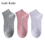 3 Pairs Women's Socks High Quality 98% Cotton New Solid Color Summer Socks Deodorant Breathable Casual Short Socks Female Simple