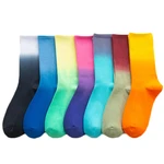 TANABATA Trendy Tie Dye Gradient Short Socks For Woman And Men Original Hip-Hop Sports Skate Funny Black Tie-Dye Cotton Socks