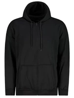 Trendyol Black Oversize/Wide-Fit Hooded Zippered Thick Basic Sweatshirt- Cardigan