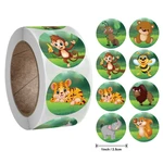 50-500pcs zoo Animals cartoon Stickers for kids classic toys sticker school teacher reward sticker 8 designs pattern tiger