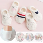 5Pairs New Harajuku Women Socks Funny Kawaii Animals Cute Happy Silicone Slip Invisible Cotton Sock Summer Socks Slippers 35-40