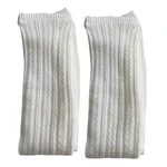 Women Wheat Striped Knit Stretchy Leg Warmers Student Mohair Stretchy Long Socks P8DB