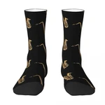 Saxophonist Saxophone Pattern Black Socks Sock Socks Men Women Polyester Stockings Customizable Sweetshirt