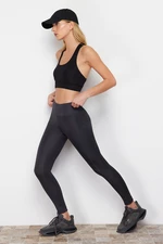 Trendyol Anthracite Double Pocket Detailed Full Length Knitted Sports Leggings