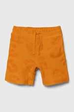 Detské bavlnené šortky Guess oranžová farba, nastaviteľný pás