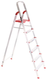 SIXTOL Schůdky - štafle hliníkové skládací, výška 130 cm, 6 stupňů - ALU STEPS 6