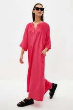 Trendyol Fuchsia V-Neck Half Sleeve Aerobin Woven Kimono & Kaftan Dress