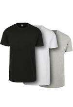 Basic T-shirt of 3 pieces black/white/grey