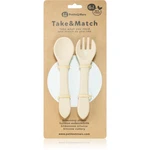 Petite&Mars Take&Match Silicone Cutlery příbor Desert Sand 6 m+ 2 ks