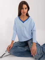 Light blue oversize cotton blouse