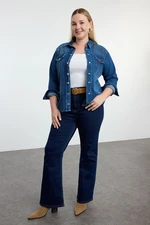 Trendyol Curve Blue Plus Size Denim Shirt