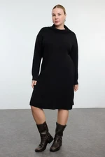 Trendyol Curve Black Turtleneck Mini Knit Dress