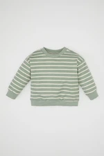 DEFACTO Baby Boy Regular Fit Crew Neck Striped Sweatshirt