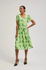 Women's patterned dress MOODO - green