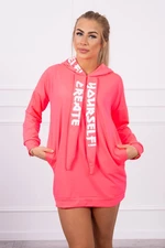 Oversize Hooded Dress Light Neon