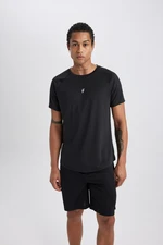 DEFACTO Fit Slim Fit Narrow Cut Crew Neck Printed Sports Short Sleeve T-Shirt