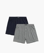 Pánské volné boxerky ATLANTIC 2Pack - tmavě modré/šedé