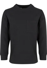 Boys' long-sleeved T-shirt with pocket black