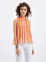 Orsay Pink-Orange Ladies Striped Blouse - Ladies