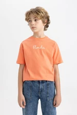 DEFACTO Boy's Oversize Fit Crew Neck Printed Short Sleeve T-Shirt