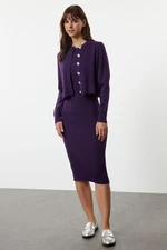 Trendyol Purple Midi Knitwear Basic Cardigan Dress