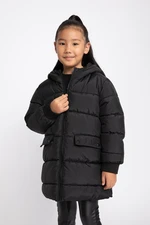 DEFACTO Girl's Water Repellent Hooded Puffer Jacket