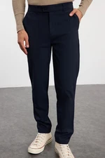 Trendyol Navy Blue Gray Slim Fit Italian Cut Chino Fabric Trousers