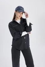 DEFACTO Relax Fit Gabardine Long Sleeve Shirt Tunic