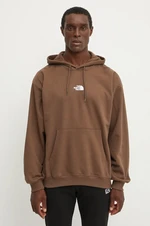 Bavlněná mikina The North Face Zumu Hoodie pánská, hnědá barva, s kapucí, s potiskem, NF0A89FJ1OI1