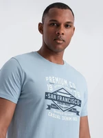 Ombre San Francisco men's printed cotton t-shirt - blue