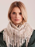 Melange scarf with fringe