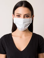 White, reusable, patterned protective mask