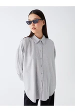 LC Waikiki Shirt Collar Plain Long Sleeve Poplin Women's Tunic