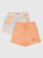 Set of two girls' shorts in cream and orange GAP